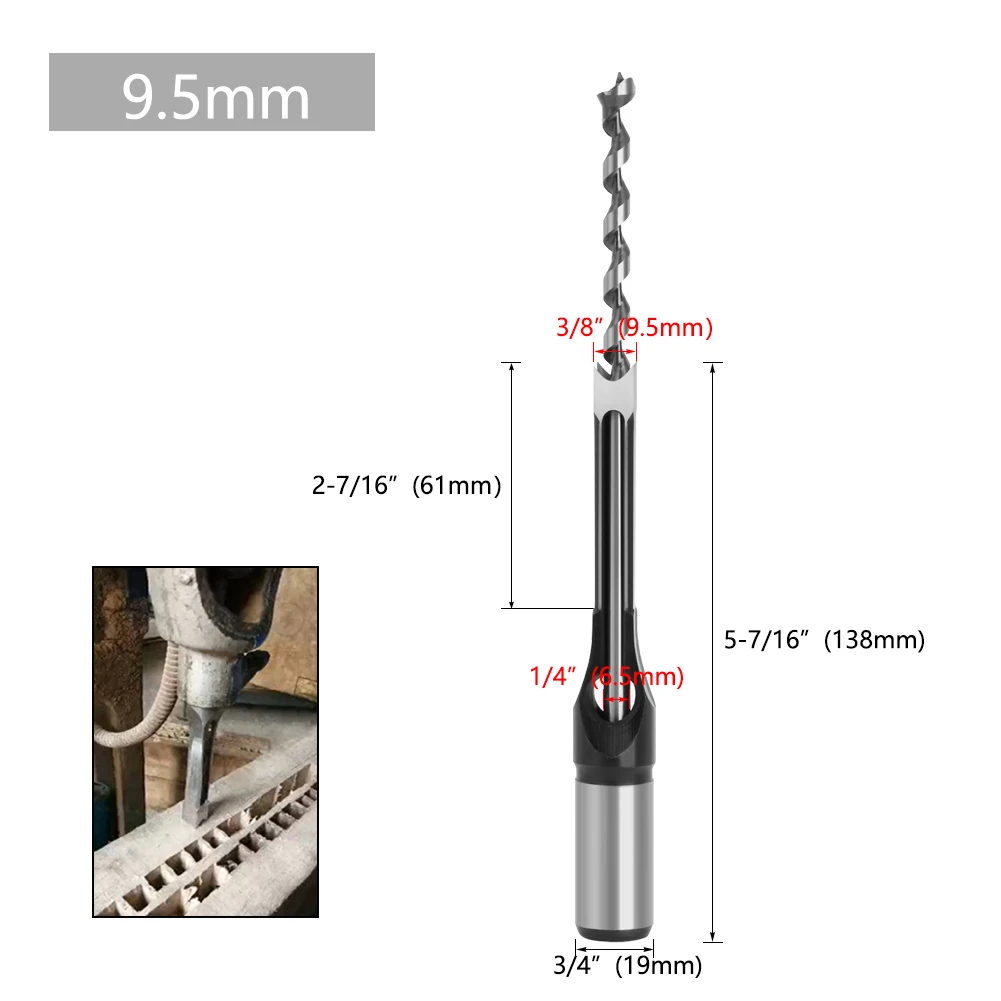 1pc HSS Spiralbohrer Quadratische Schnecke Stemmen Meißel Bohrer Set Quadratisches Loch Holzbearbeitung Bohrer Werkzeuge Kit Set Erweiterte säge BH01 – Detail 5