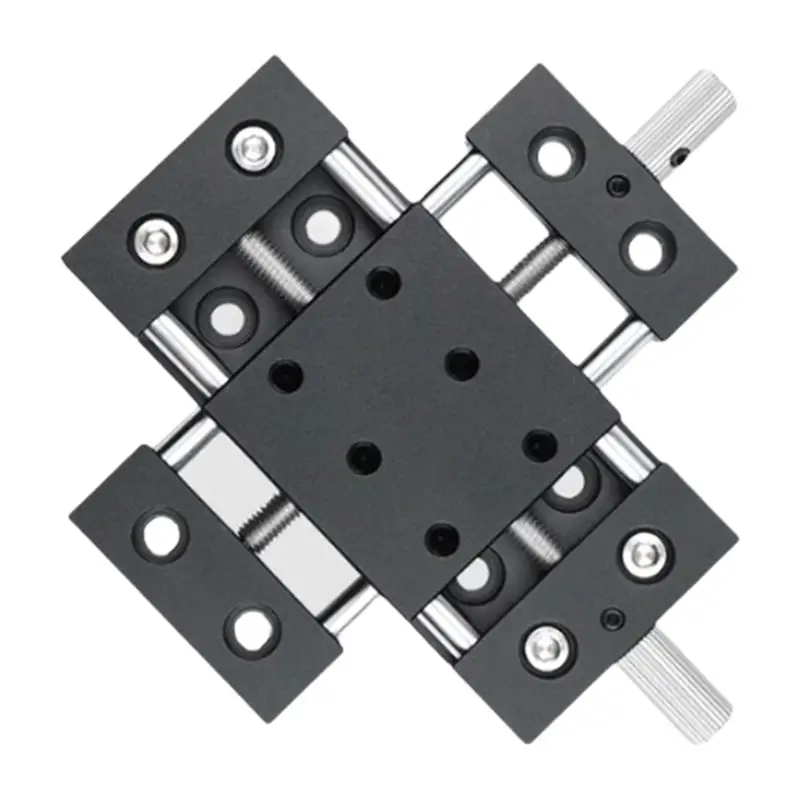 Heavy Duty Linear Optical Axis Guide Workbench XY Axis Screw Manual Slide No Bottom Plate