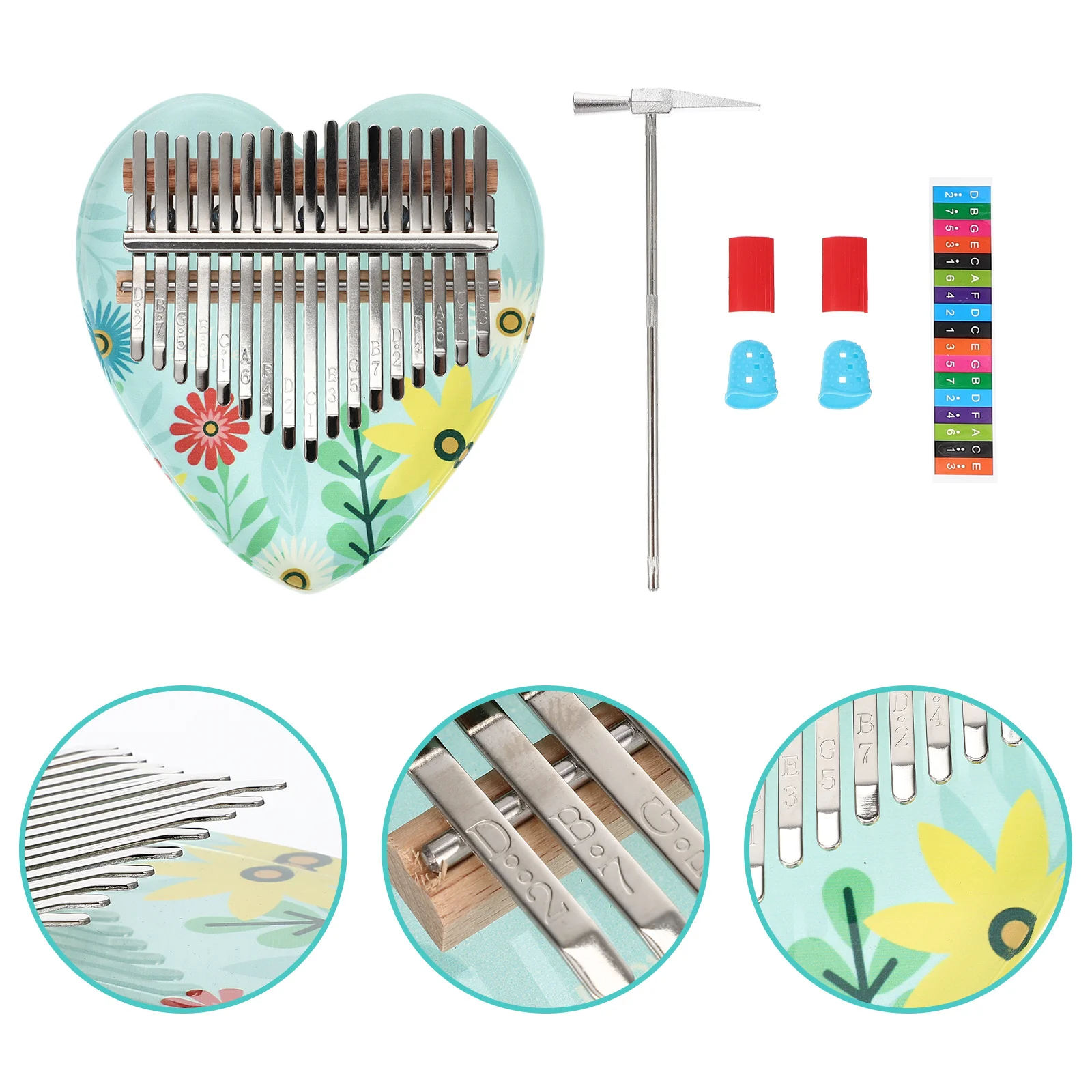 

1Set Miniature Kalimba 17 Key Thumb Piano Portable Kids Finger Piano Beginner Music Instrument Plaything Kids Kalimba