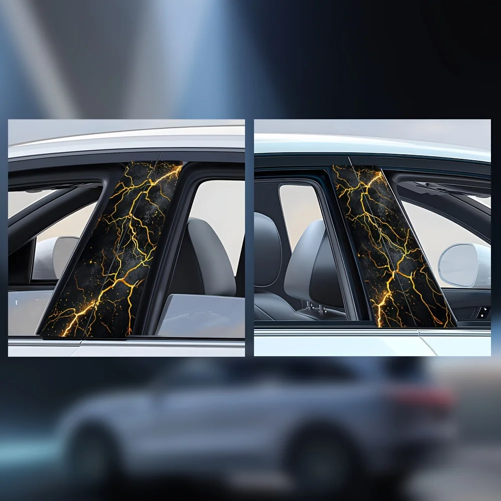 2 Piece Lightning Arrow Vinyl Column Film - Self Adhesive PVC, Universal Fit, Fantasy Space Themed Door and Window Trim