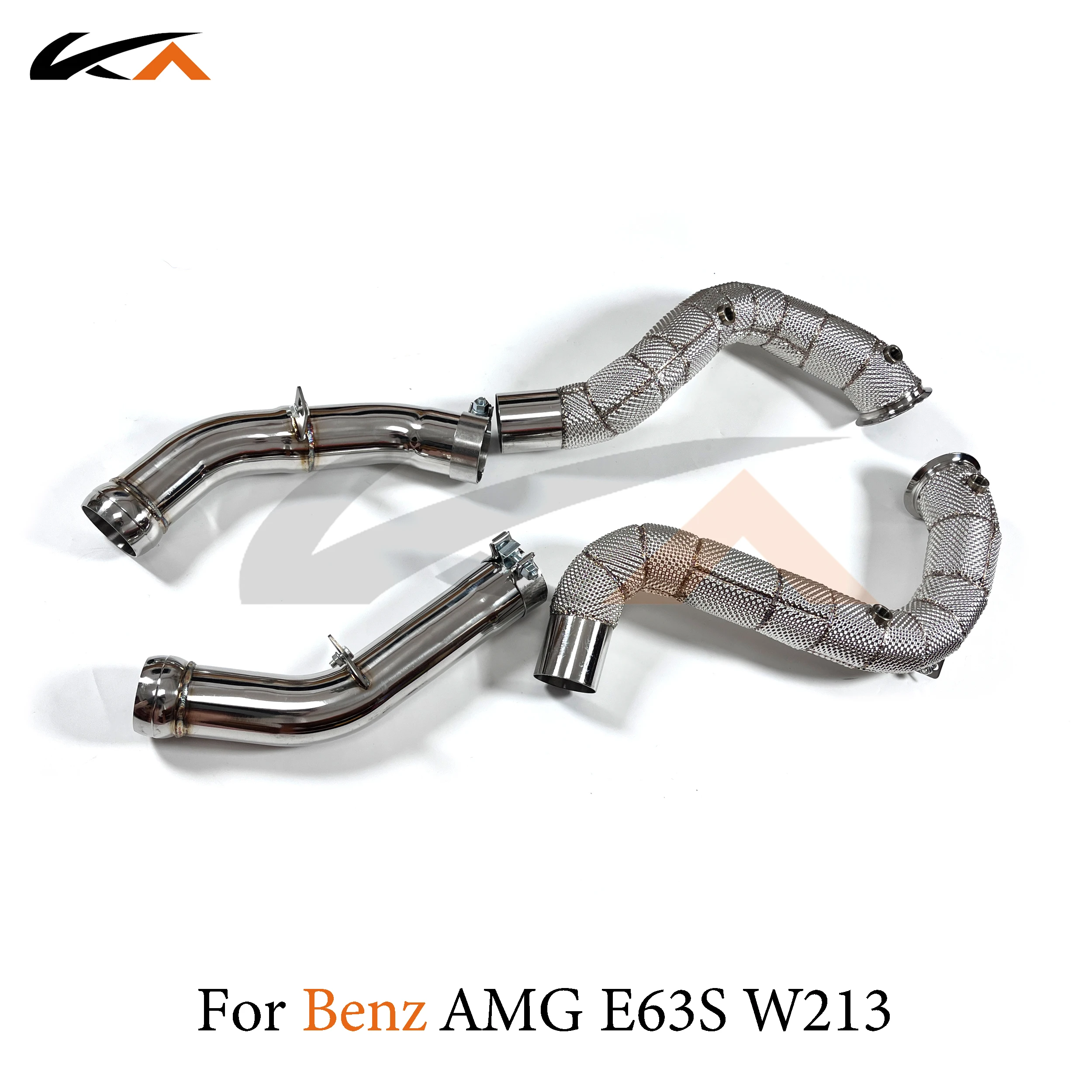 

KA Tuning exhaust downpipe for Mercedes-benz amg e63s w213 4.0t axle pipe with heat shield high flow catalysis