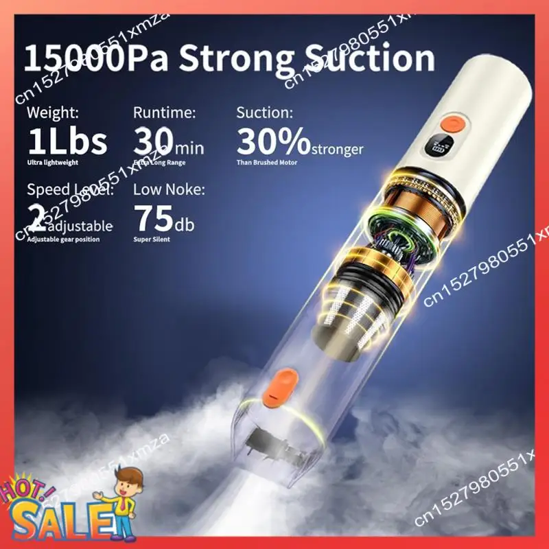 

Ручной пылесос ABCL, беспроводной, мощный всасывающий, 14000 Па, портативный автомобильный пылесос 4-в-1 со светодиодным дисплеем и подсветкой, для автомобиля