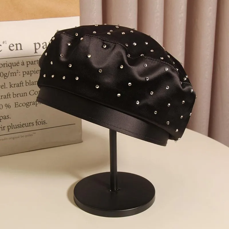 Beret hat women's thin flower bud face-enhancing little painter top
