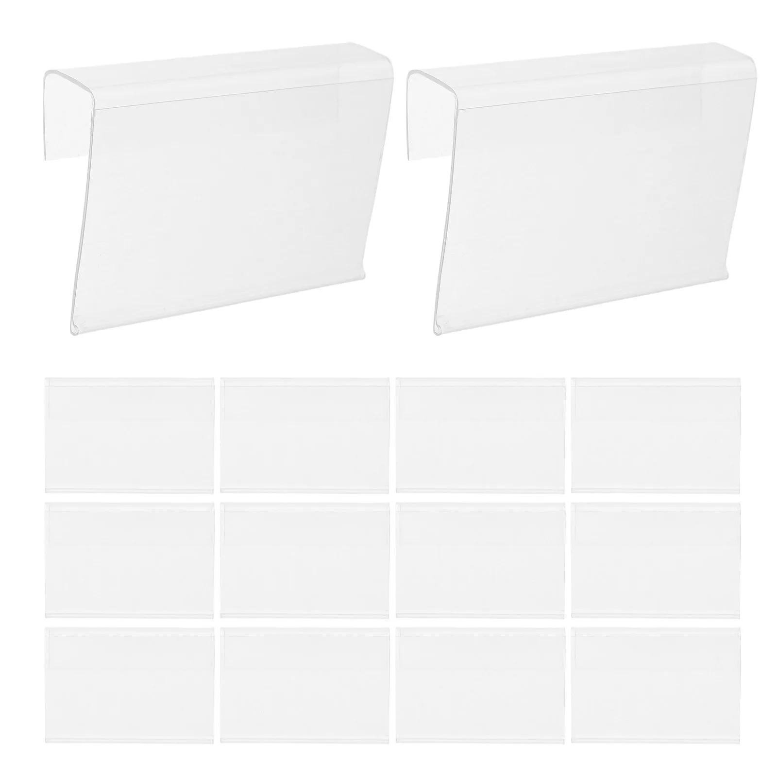 

50Pcs Clear PVC Label Holders Wire Shelf Clips Reusable Price Tags Display for Supermarket Retail Merchandise Labels Holder Clip