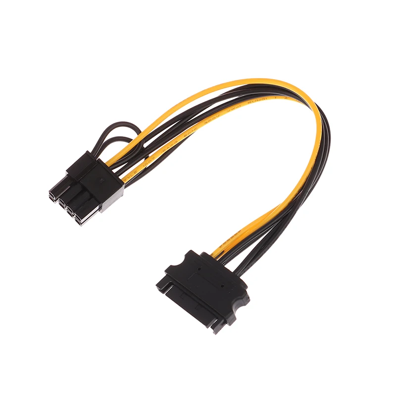 Cable de fuente de alimentación PCI-E para tarjeta gráfica, Cable SATA de 15 pines a 8 pines (6 + 2), de 20cm, 1 unidad