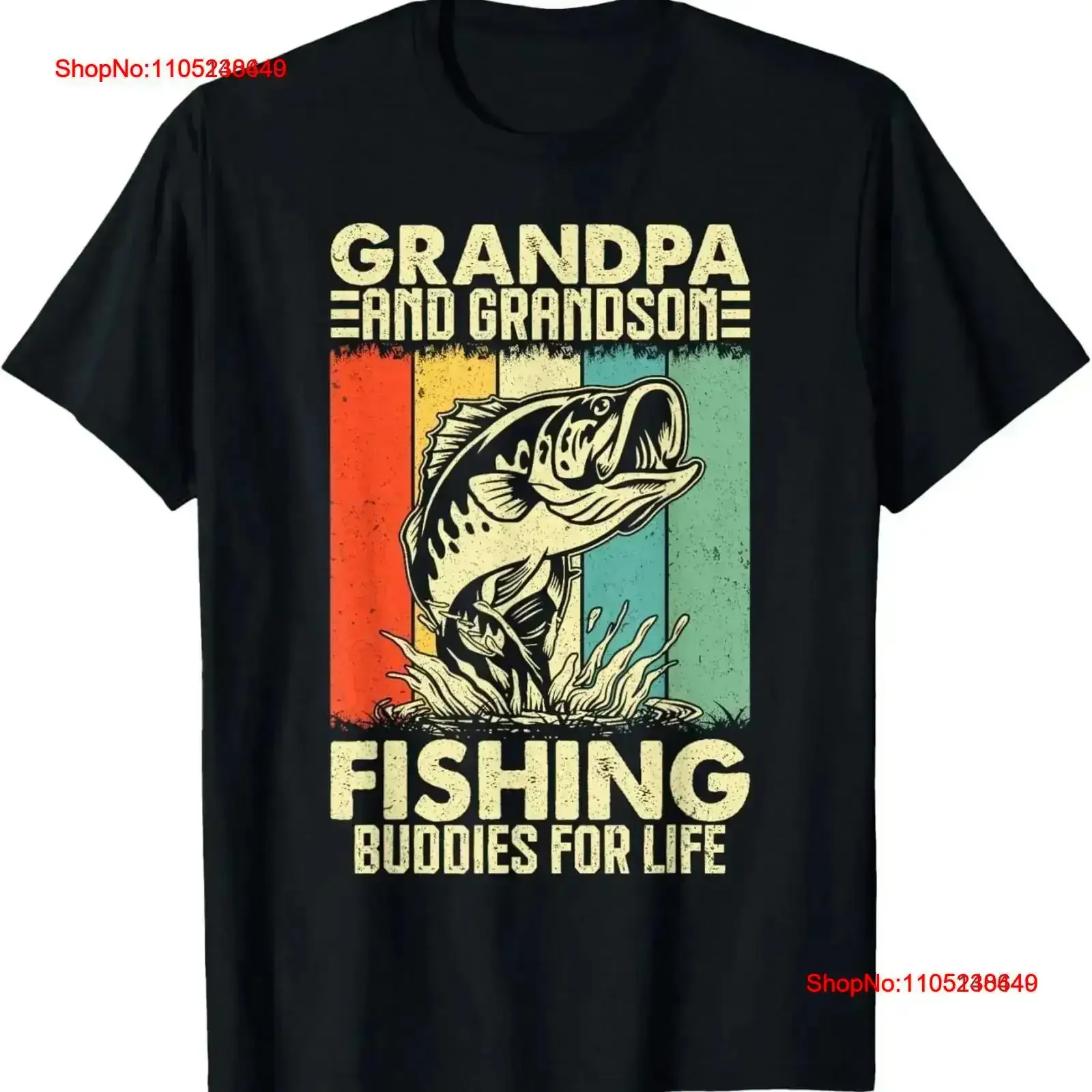 Grandpa and Grandson Fishing Buddies for Life Grandfather T Shirt Sweat vintage Washed fashion Breathable Casual Comfortable