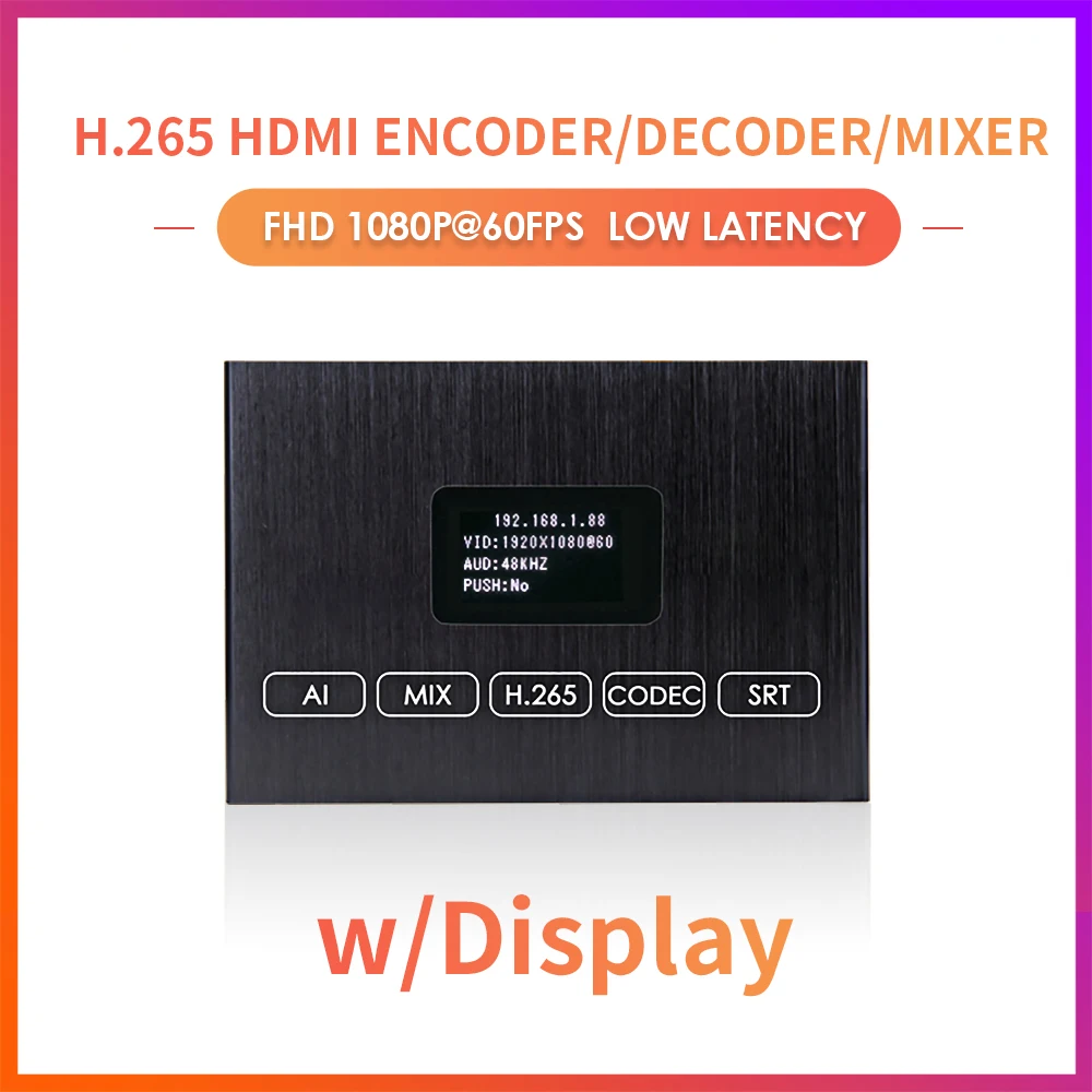 H.265 1080P HDMI Encoder/Decoder w/Built-in OLED Screen | Dual USB, RTSP/ONVIF & Live Monitoring