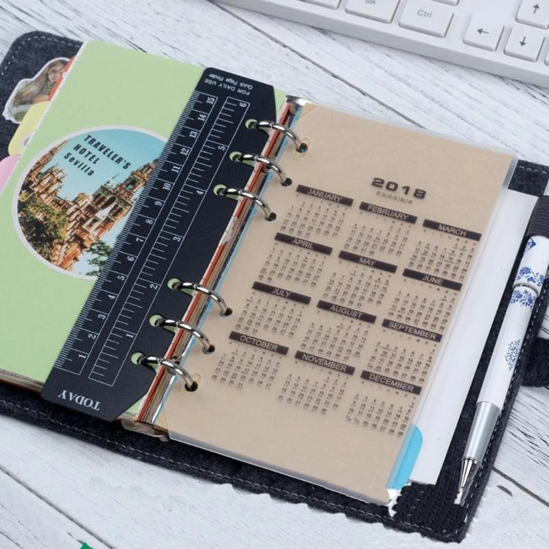 PVC 6 holes ruler for Binder Planner Notebooks Office for A5A6