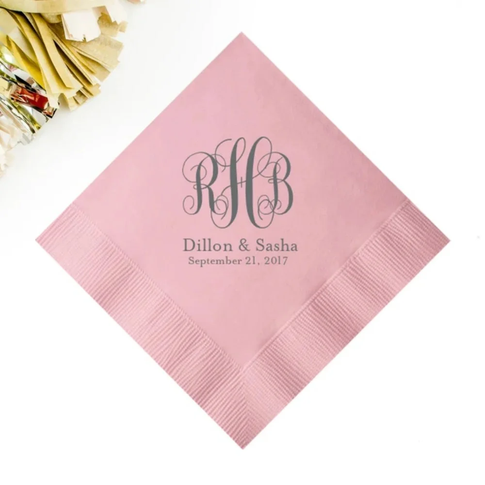 80 Monogram Napkins,Custom Wedding Napkins,wedding monogram,Cocktail Napkins,Wedding Favors,Party Napkins,Personalized Napkins