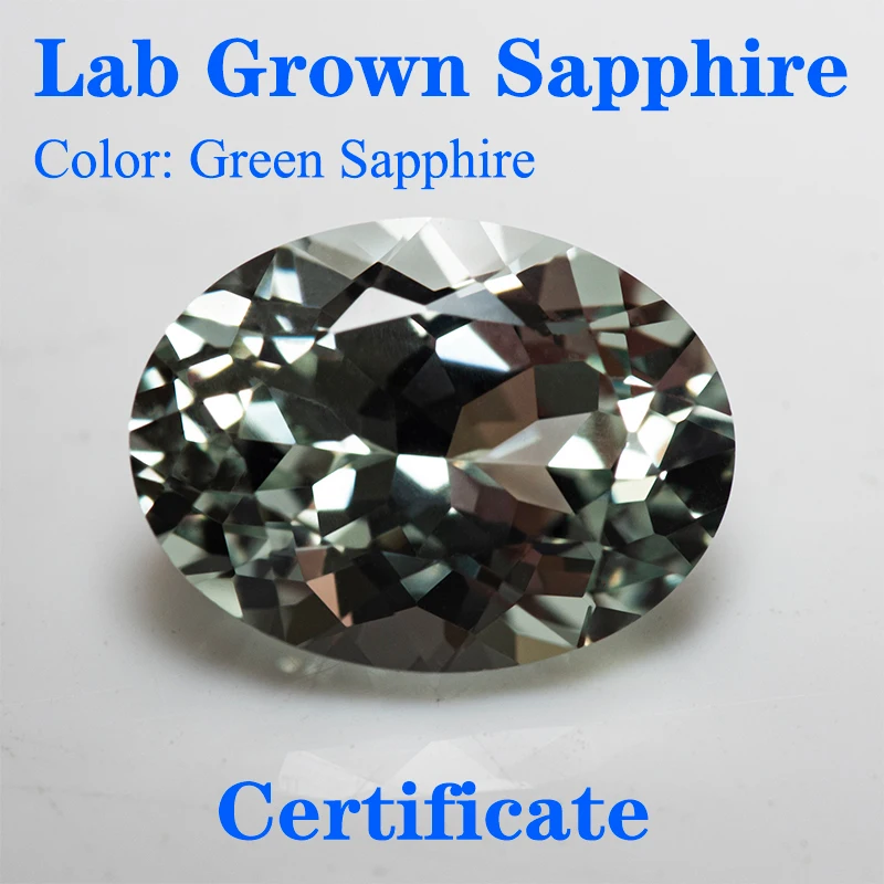 

Top Lab Grown Sapphire Oval Shape Green Sapphire VVS1 Charms Beads for Diy Jewelry Making Materials Selectable AGL Certificate