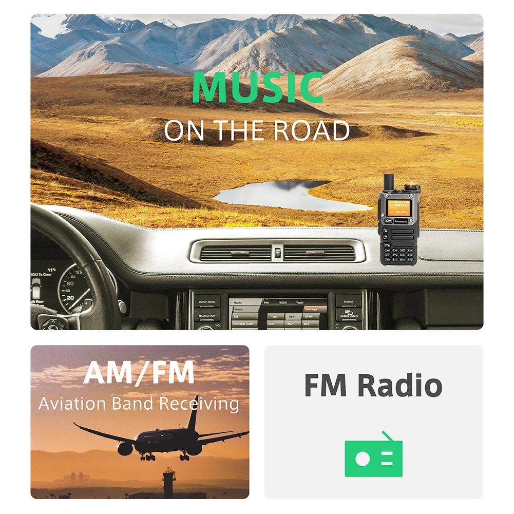 UV-K6 Walkie Talkie 5W Air Band Two Way Radio Station Aviation NOAA Police Marine Transceiver UHF VHF DTMF FM Frequency CB Radio