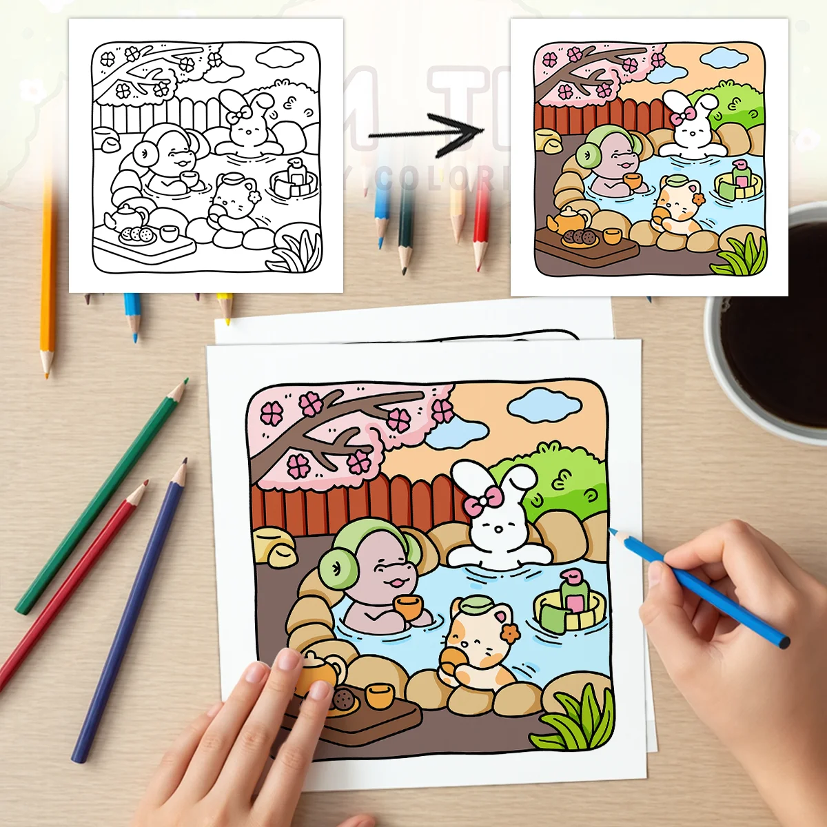 كتاب تلوين أنماط جريئة وسهلة للبالغين، كتاب رسم لطيف، هدية مثالية للحفلات وأعياد الميلاد #6