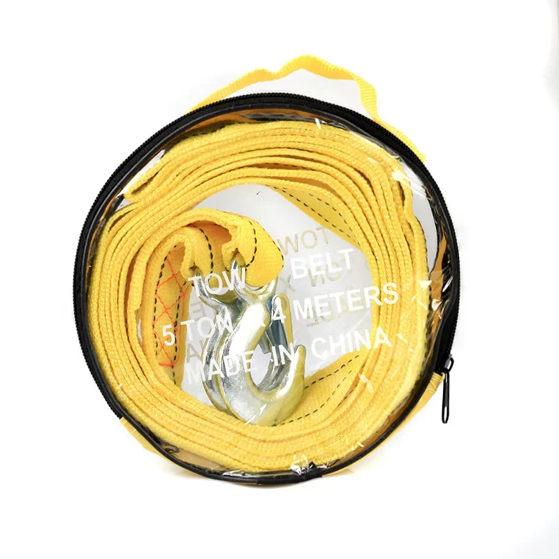 New Car Trailer Rope Double Layer Nylon Eagle Hook Trailer with Strong Car Traction Rope 4 Meters 5 Tons Car Trailer Rope