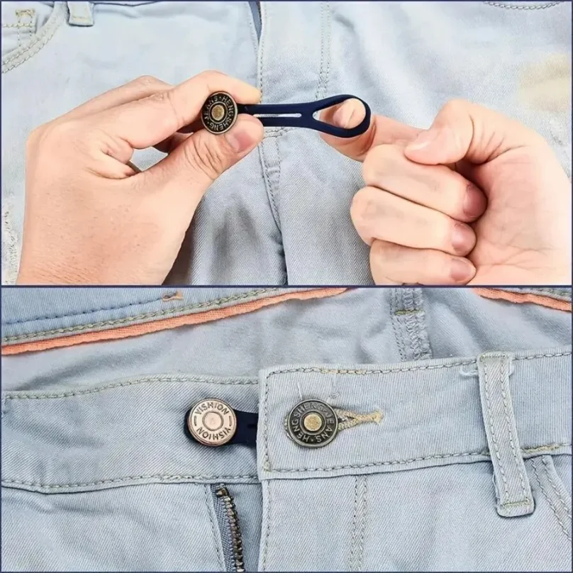 6 Pcs Jeans and Pants Button Extenders: Universal Waist Expander for Women and Men, Instant Belt Extension Solution