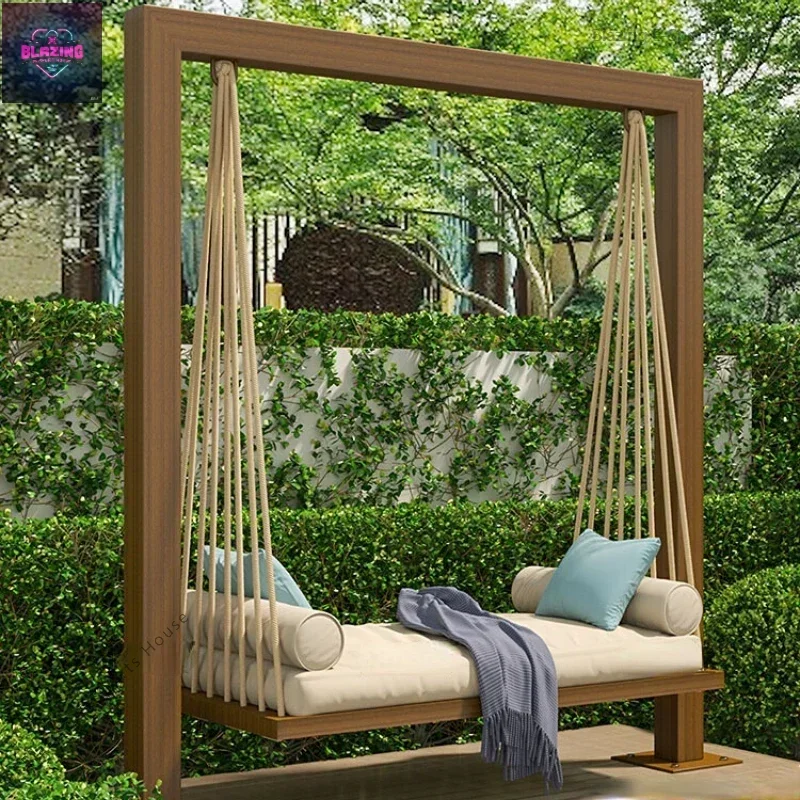 Outdoor-Schaukel, Balkon, Hängesessel, Innenhof, Outdoor-Schaukel, Zuhause, Einzel- und Doppel-Schaukelstuhl, Rattan-Hängekorb