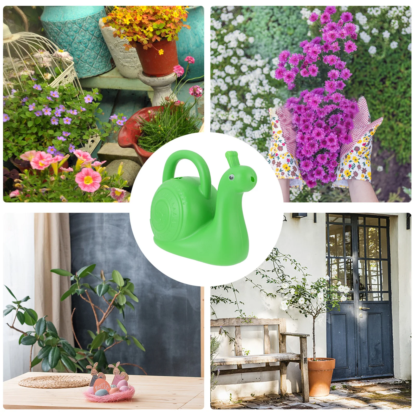 Regadera de animales, maceta de plástico verde encantadora para jardín, regadera portátil para niños para plantas, flores, balcón, césped, Patio, hogar