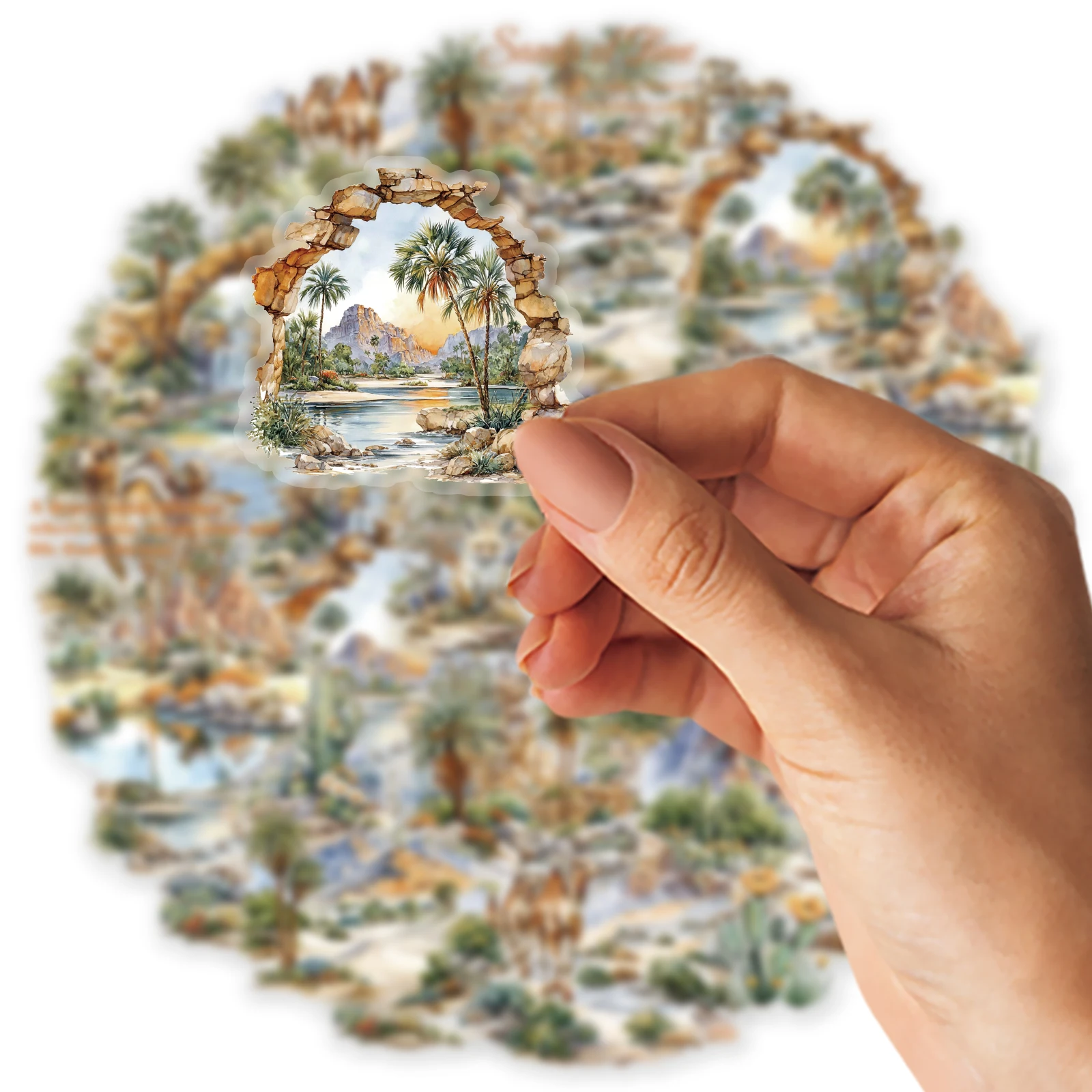 Etori Life 20 قطعة من ملصقات نمط المناظر الطبيعية العتيقة للوحة الصحراء للديكور، وسجل القصاصات المصنوع يدويًا، وديكور المنزل، والحفلات العتيقة، وألبومات الصور، وحقائب السفر، وملصقات الأطفال، والهدايا الصغيرة