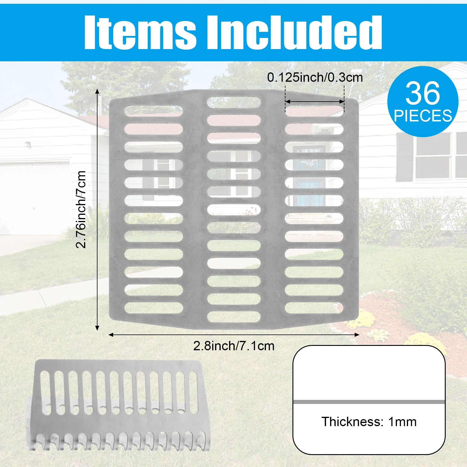 36Pcs Stainless Steel Brick Weep Hole Covers 2.75" Weep Shield Weep Hole Covers Brick Weep Hole Inserts Mortar Repair