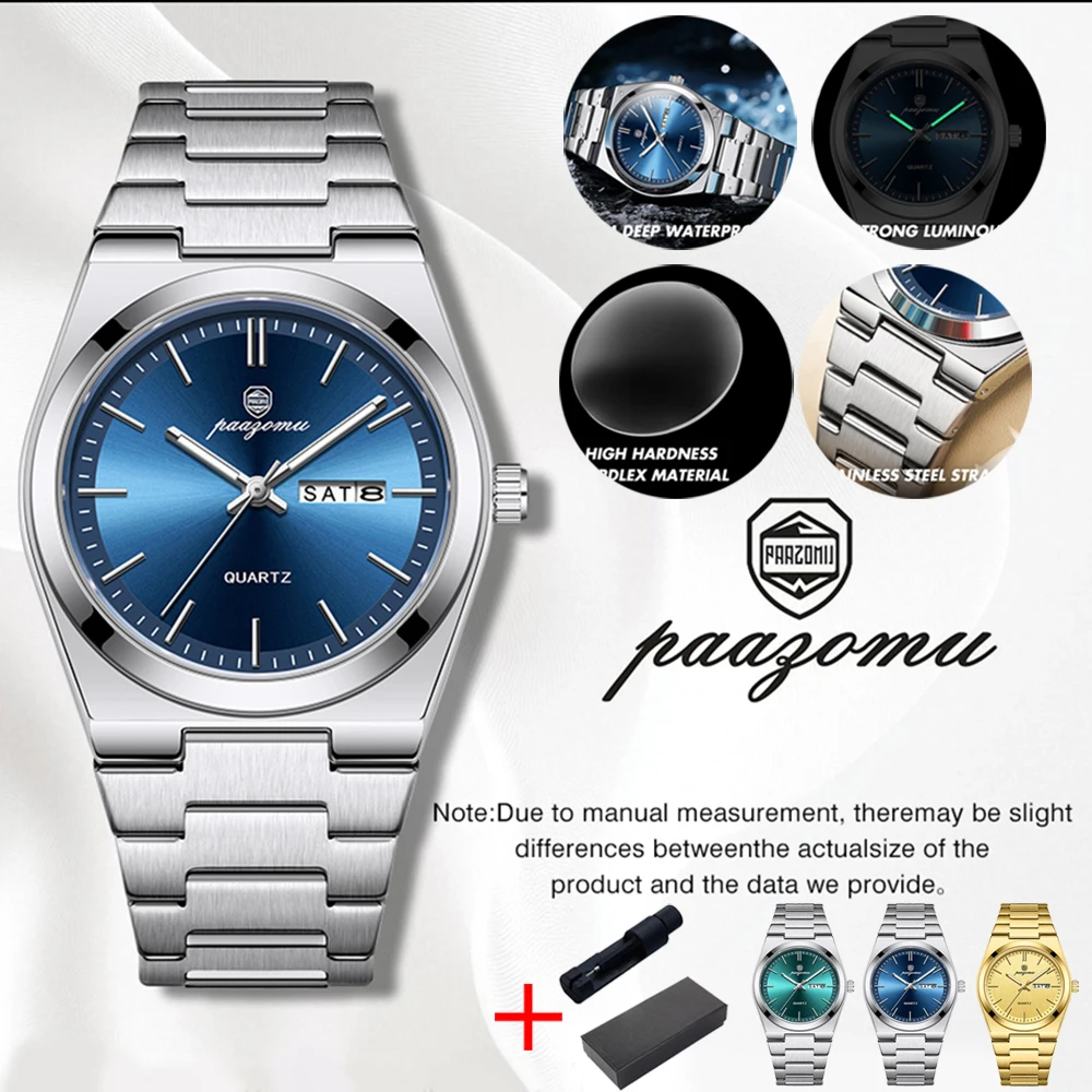 

2025 Новые Роскошные Мужские Часы 3ATM Водонепроницаемые Светящиеся Дата Мужские Часы Мужские Часы Из Нержавеющей Стали Спортивные Модные Мужские Кварцевые Часы