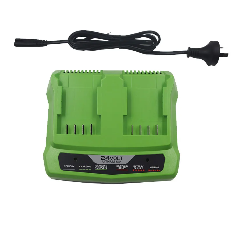 For Greenworks 24V charger High quality New double charging port 1.5A li-ion battery Charger for Greenworks 24V Li-ion battery