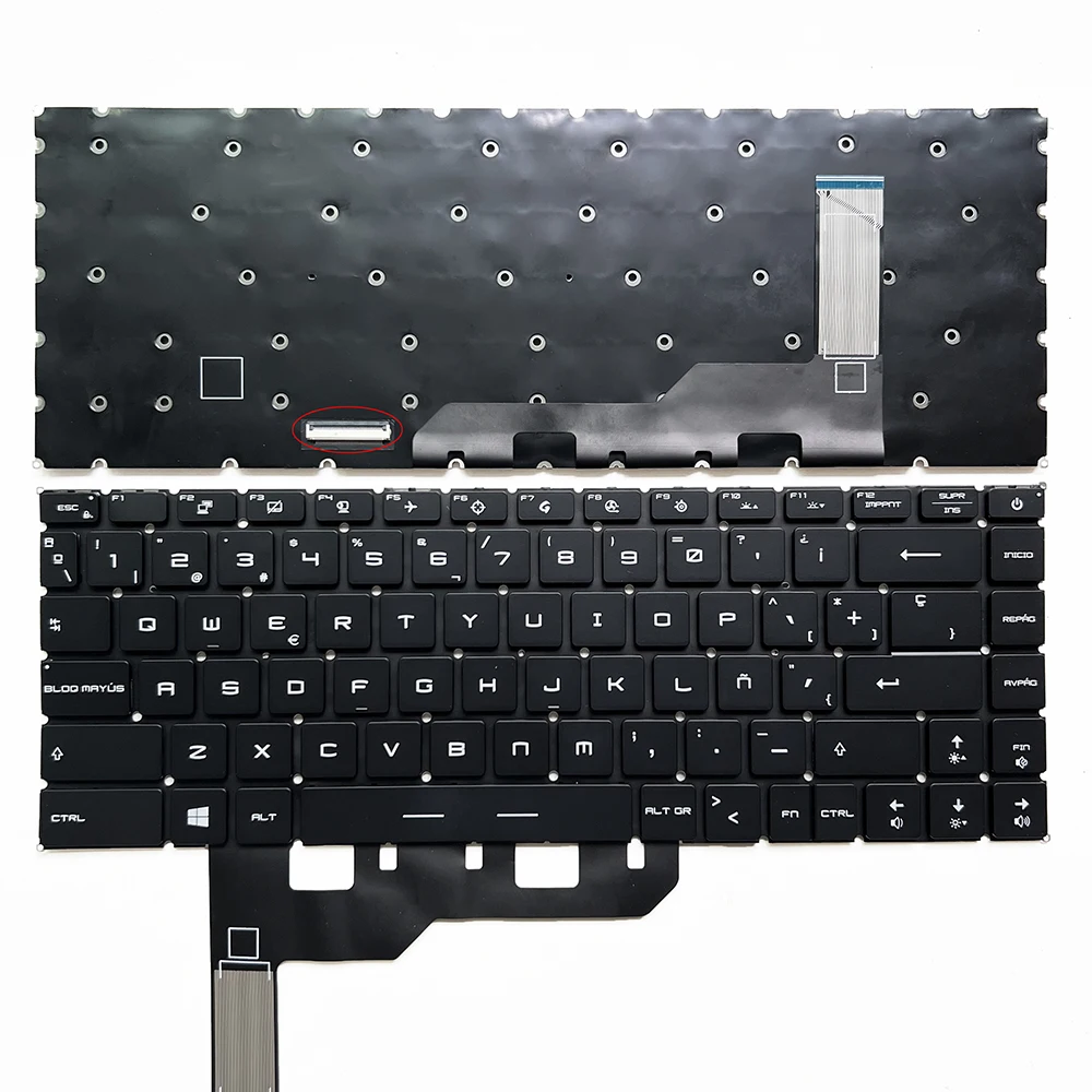 GS66 Spanish RGB Backlit Keyboard for MSI GS66Stealth 10SD 10SE 10SF 10UH 10UE 10UG,MS-1541 MS-16V1/16V3,GE66 Raider 10SF 10SE