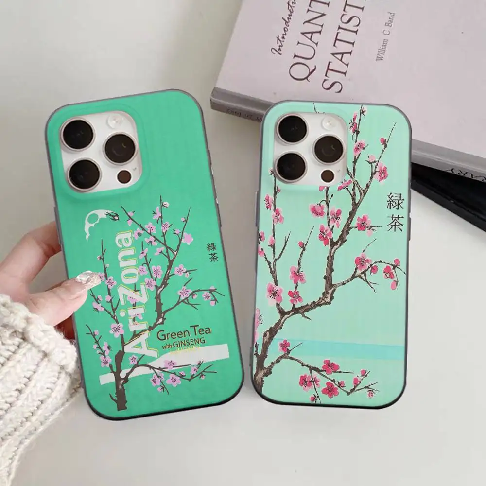 Fashion Vaporwave AriZona Iced Tea Aesthetic For IPhone 16 15 14 13 12 11 17 Pro Max Plus Wave Corrugated Phone Case Anti Drop