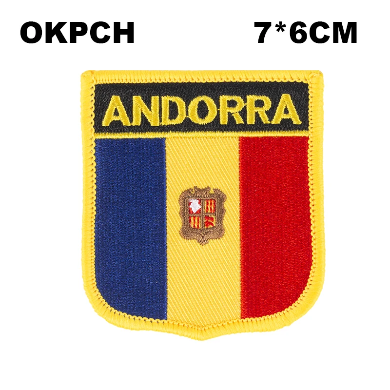 7*6CM ARUBA Shield Shape Iron-on Flag Patch Embroidered Saw on Badges Patches for Clothing