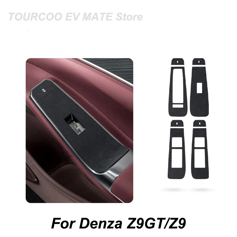 

For Denza Z9GT/Z9 Door Interior Window Lift Button Panel Decor Stickers Alcantara Suede Protective Stickers