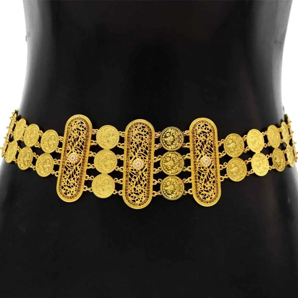 Turkey Vintage Silver Color Metal Flower Waist Belly Chains for Women Boho Coin Long Tassel BIkini Dance Dress Belt Body Chain