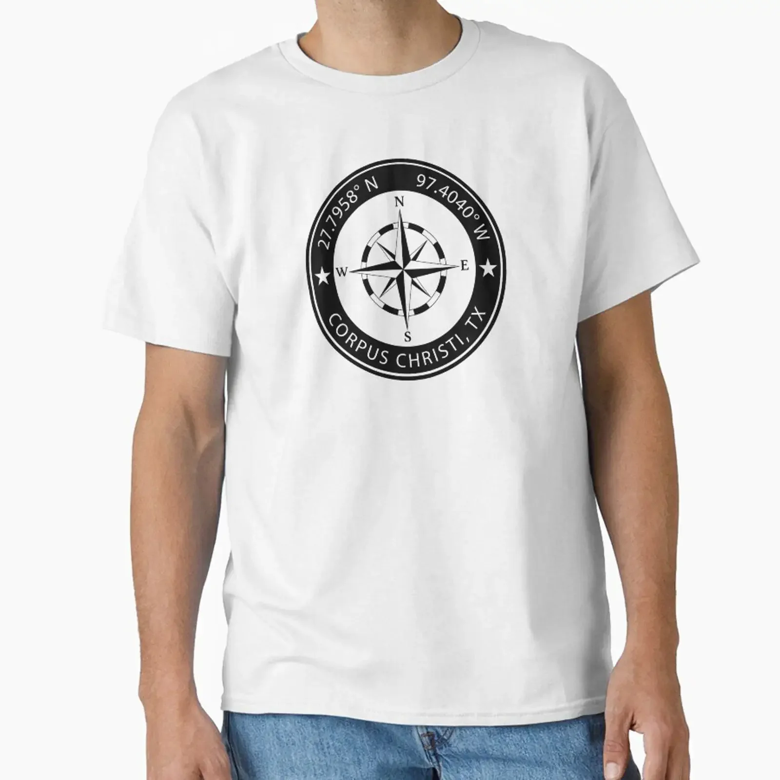 Corpus Christi Texas Geographical Coordinates designed and sold by T ShirtOhs vintage Washed streetwear graphic Casual fashion