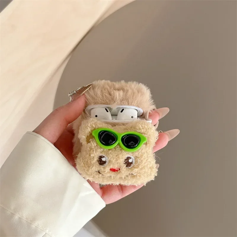 Funda bonita de oso de peluche para AirPods 4, Airpod 1, 2, 3 Pro Pro2, auriculares Bluetooth, caja de carga, funda protectora para auriculares