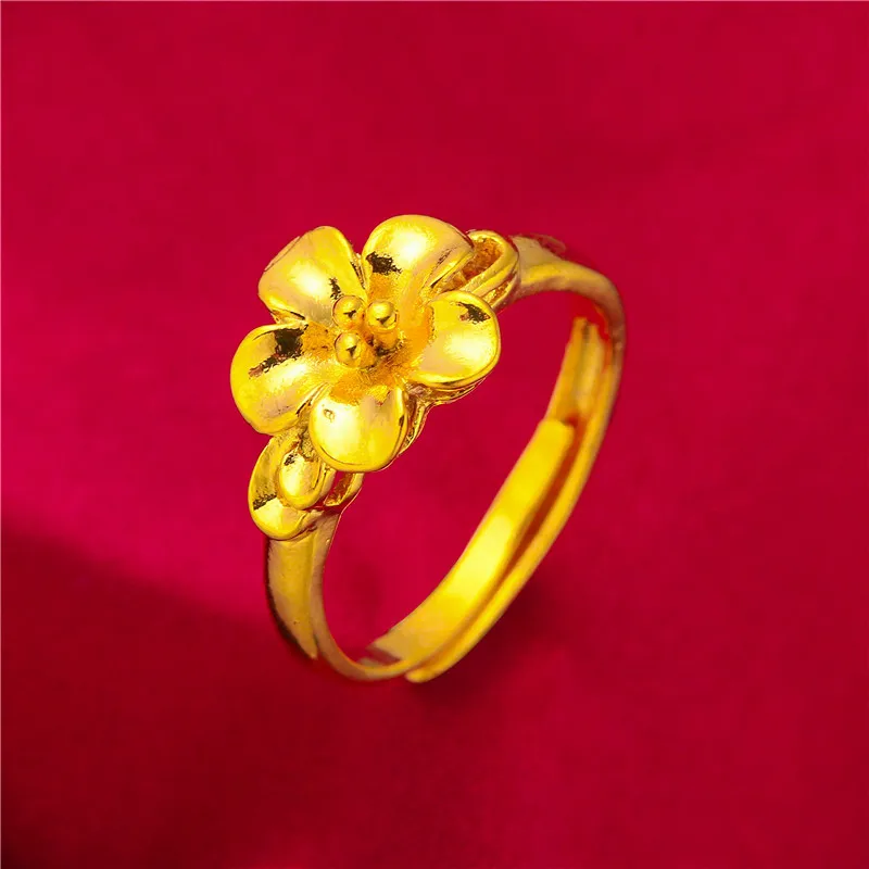 ANIID Äthiopien Dubai Blume Gold Farbe Arabische Ringe Resizable Für Frauen Hochzeit Schmuck Afrikanische Party Geschenk Nigerianischen Schmuck – Detail 8