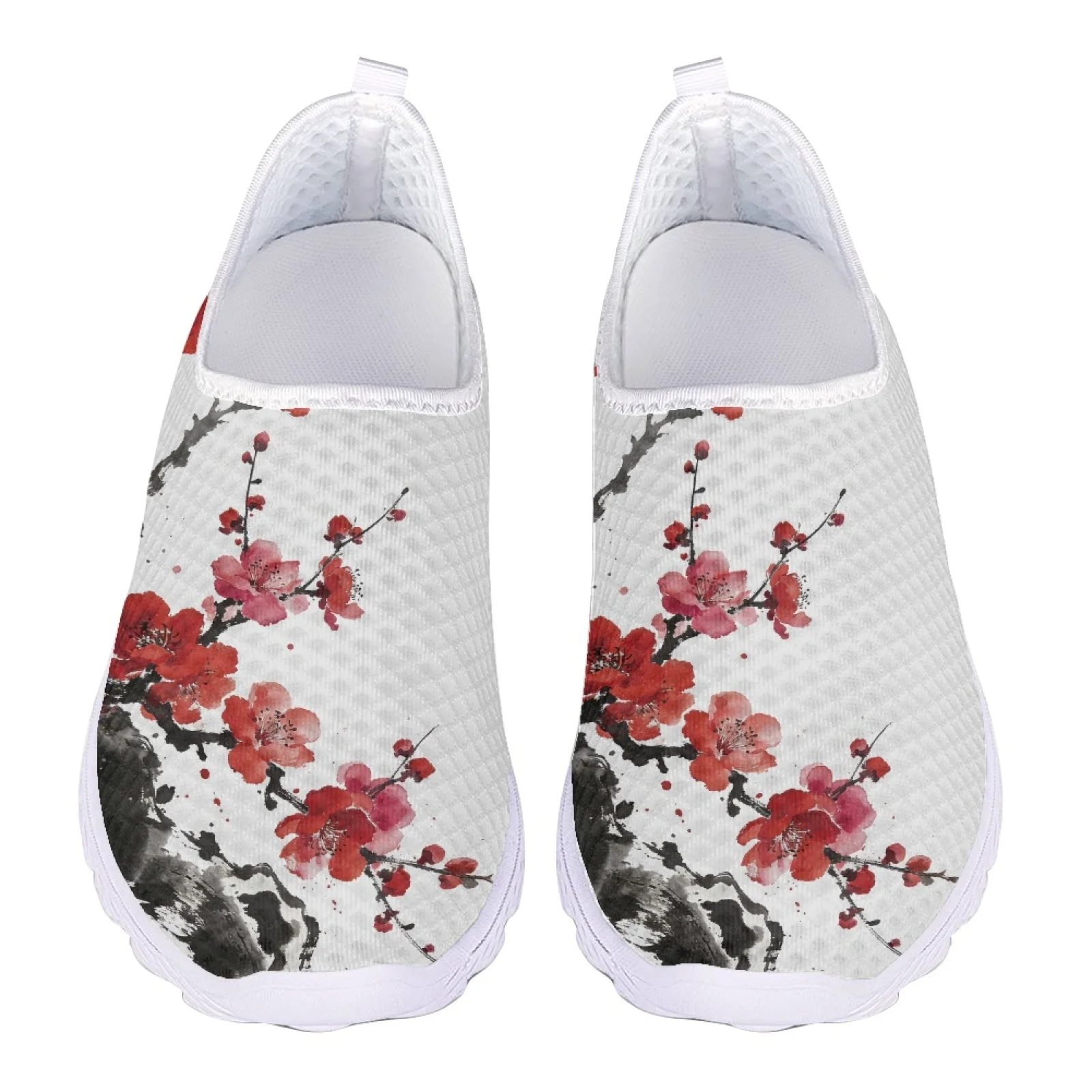 

Plum Blossom Summer Breathable Women Mesh Shoes Men‘s Sports Sneakers Running Training Shoes Non-Slip Loafers Slip On Flats