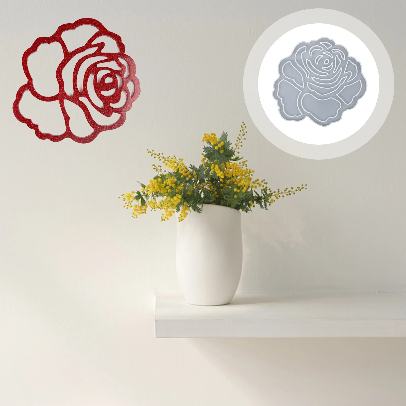

Silicone Mold Rose Flexible Durable DIY Rose Ornament Making Mold Resin Pendant Hanging Decoration Crafts Silicone Molds