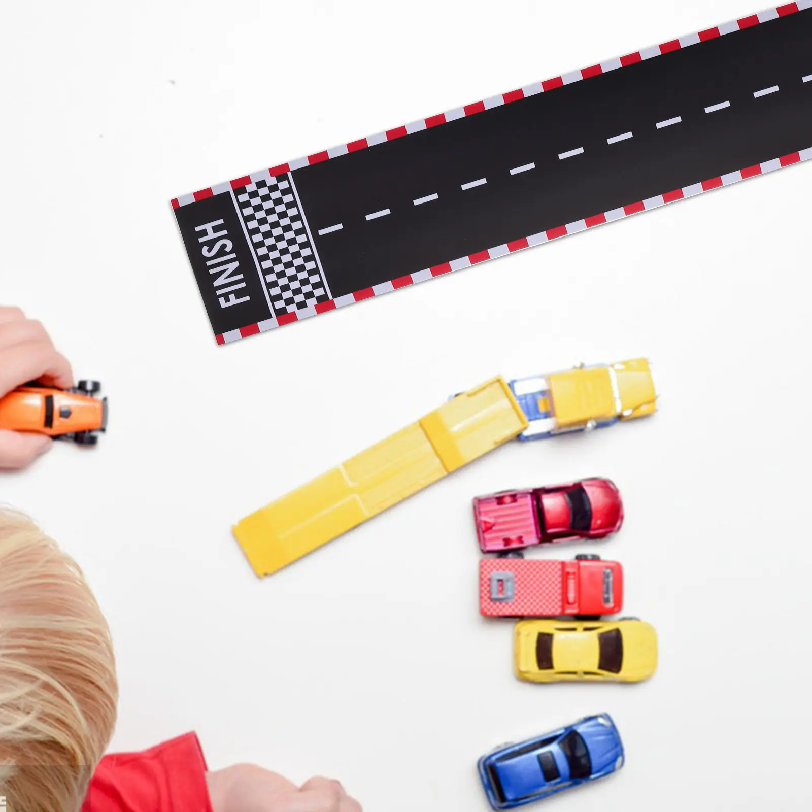 

Realistic Race Track Stickers for Kids Floor Adhesive Road Tape DIY Layout Highway Tape Racing Decor Traffic Road Decal