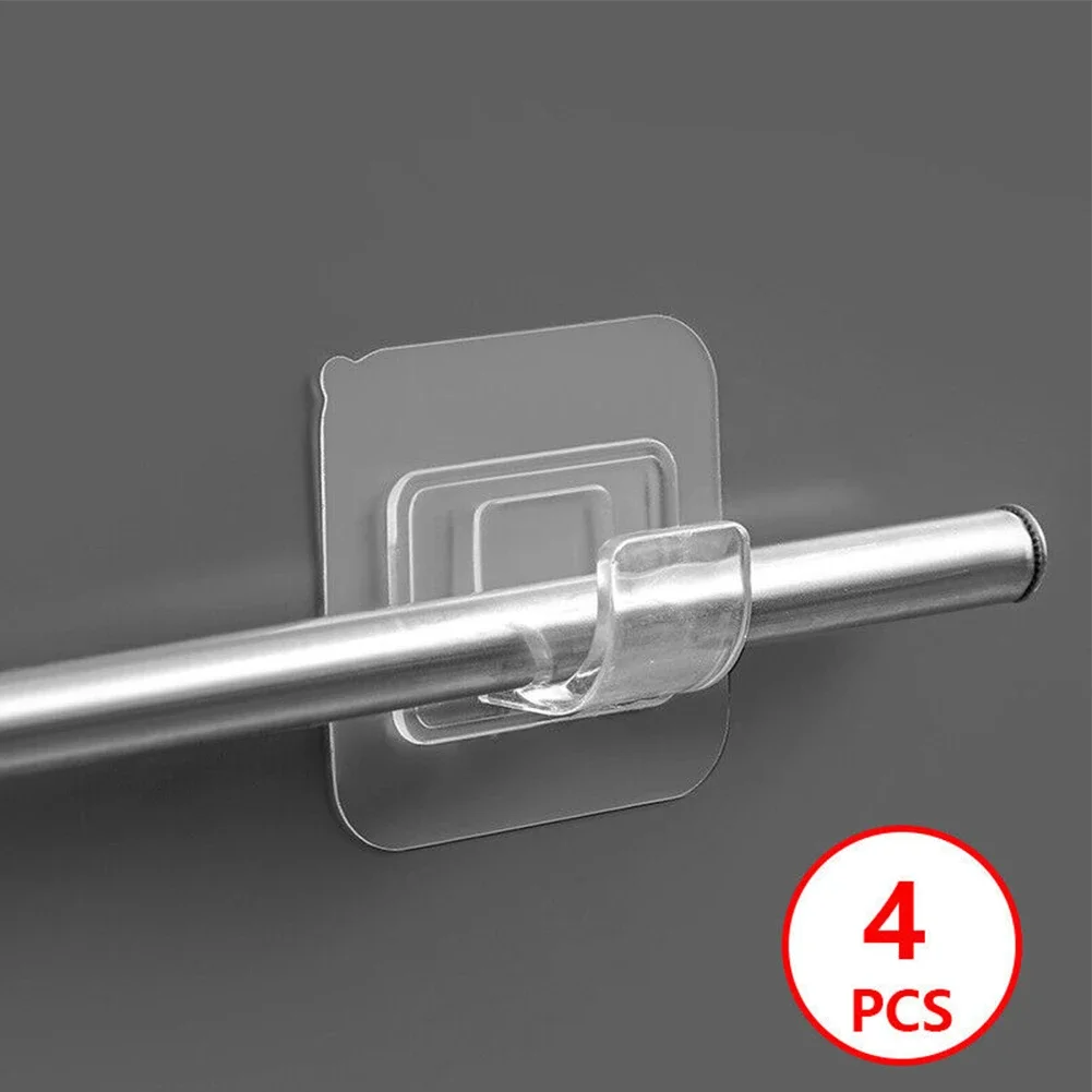 Hooks Holder 4PCS 6*6cm Bracket Curtain Drapery No Drill Pole Holder Seamless Set Supply High Quality Practical