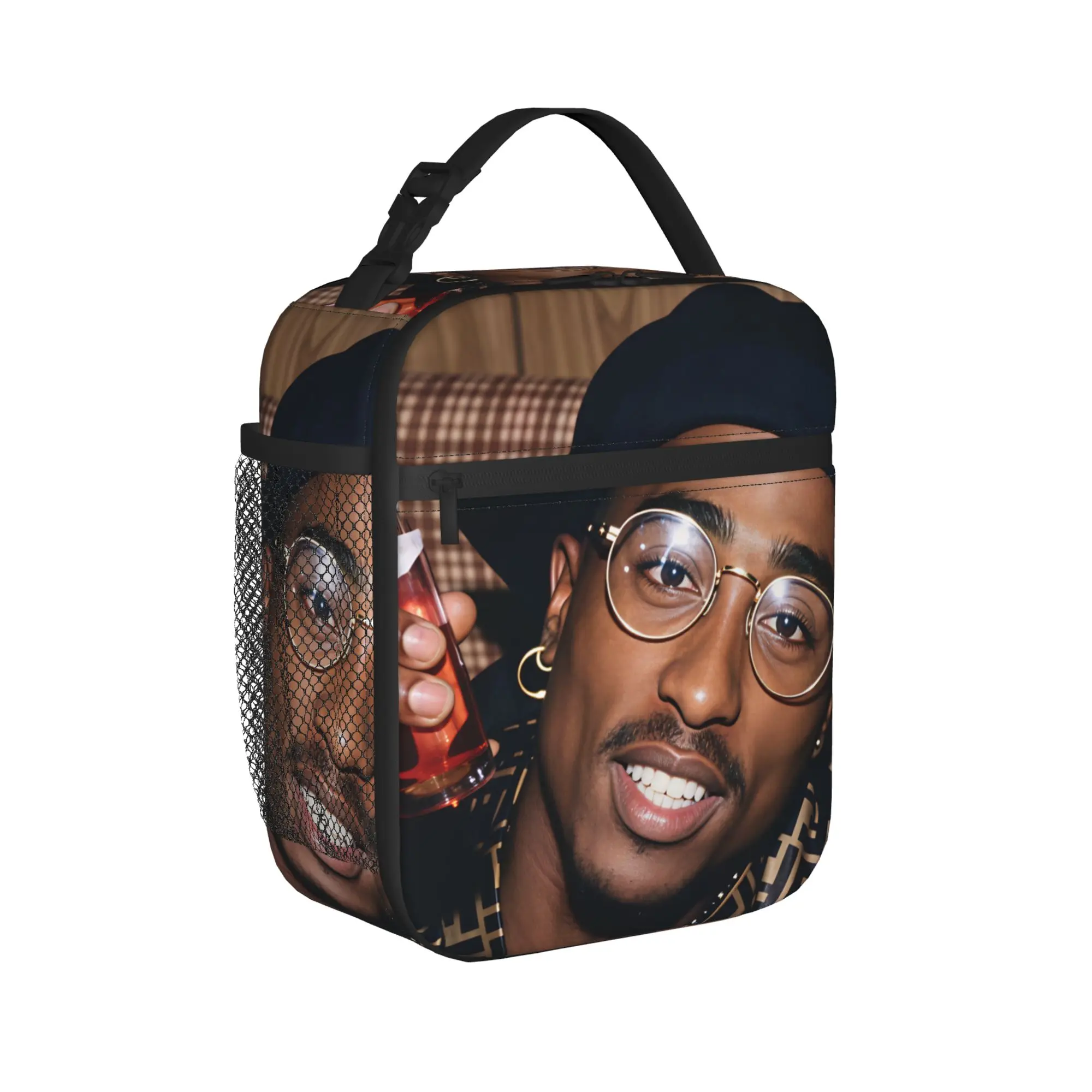 Rapper Tupacs Lunch Bag For Child  Print Lunch Box Fashion School Cooler Bag Portable Waterproof Thermal Lunch Bags