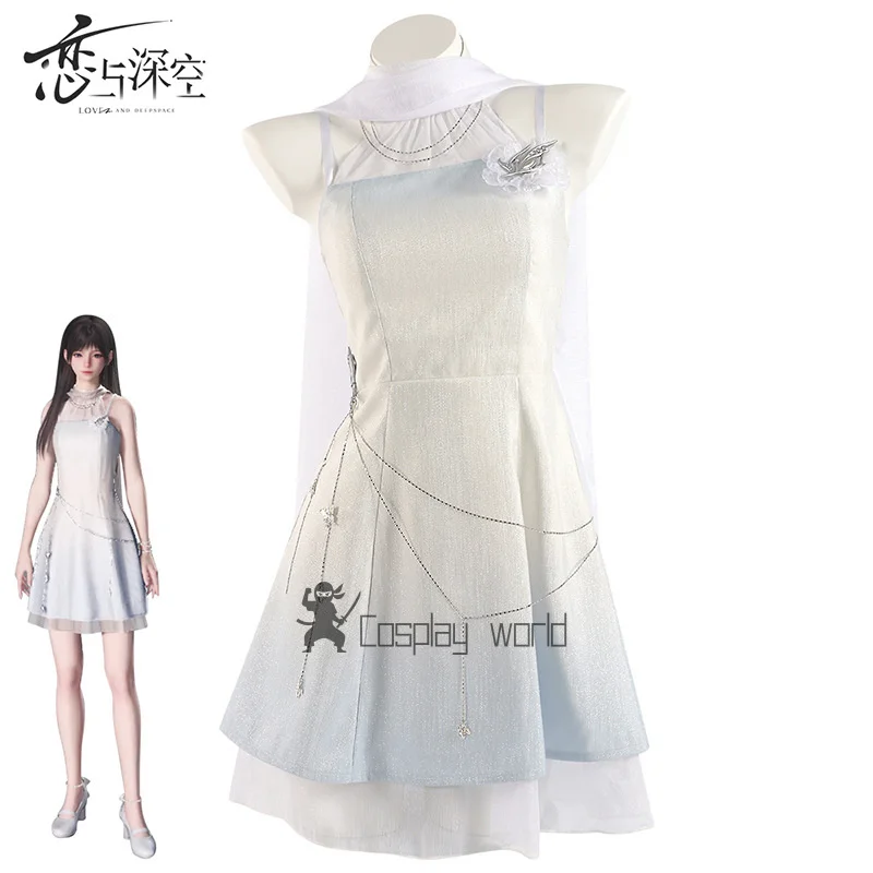 

Костюм для косплея Game Love and Deepspace, модное белое милое платье для ролевых игр для женщин, праздничная одежда Comic Con, костюм на Хэллоуин