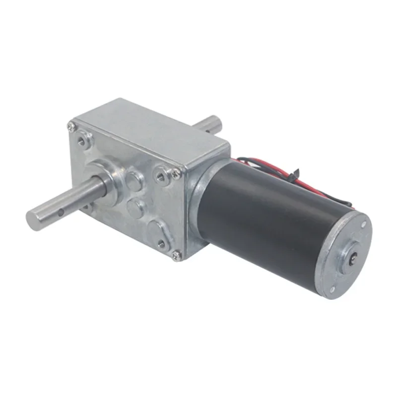 Double Shaft High Torque Worm Geared Motor 24V 12 Volt 5-470RPM Self Locking Adjustable Speed Reversed For Automatic Drying Rack
