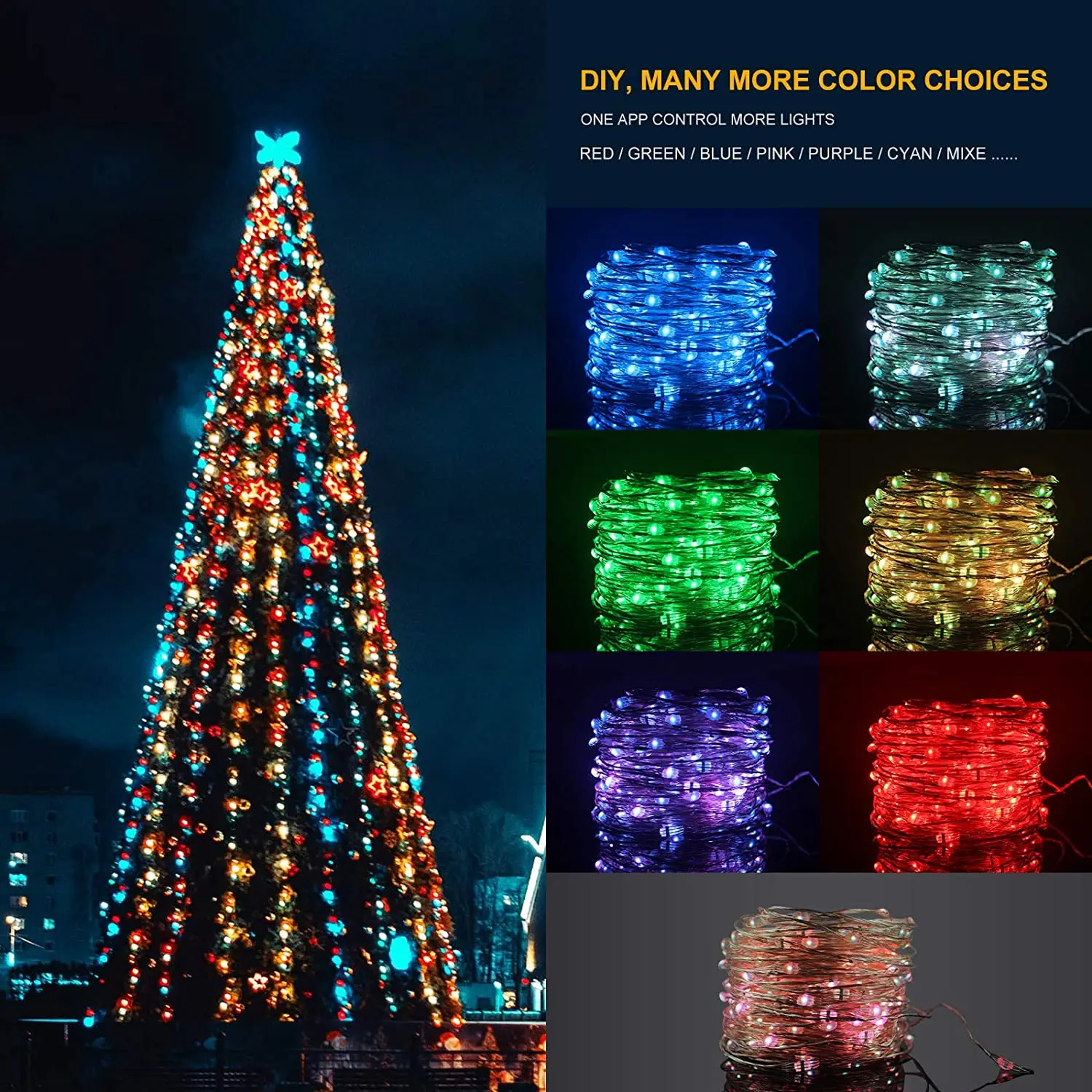 RGB Smart String Lights Bluetooth APP Remote USB LED Fairy String Light Garland For Christmas Decor Navidad Wedding Bedroom Home