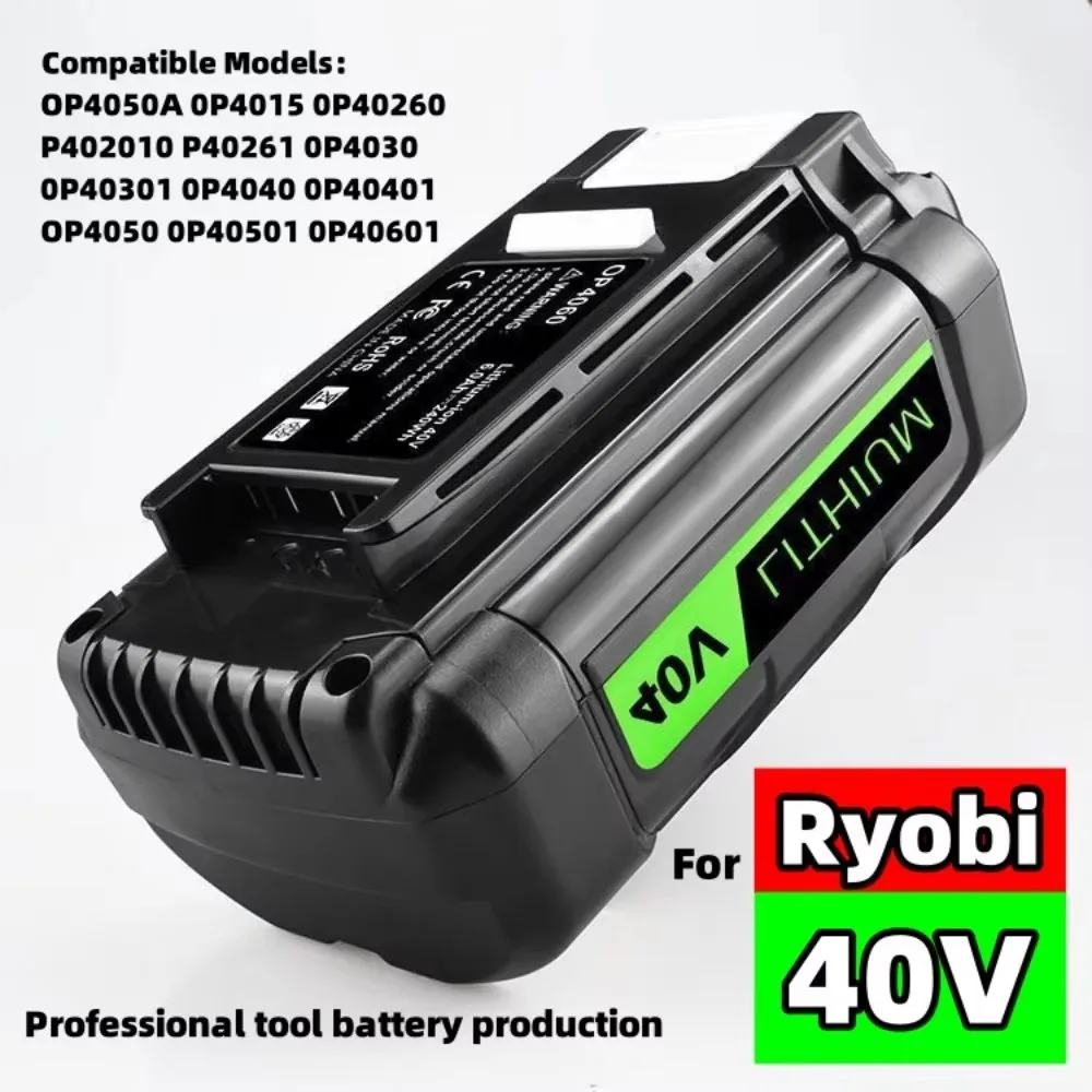 New high power lithium battery 40V 6.0Ah, for Ryobi RY40200 OP4050 OP4026, RY40430 tool battery, Ryobi lawn mower