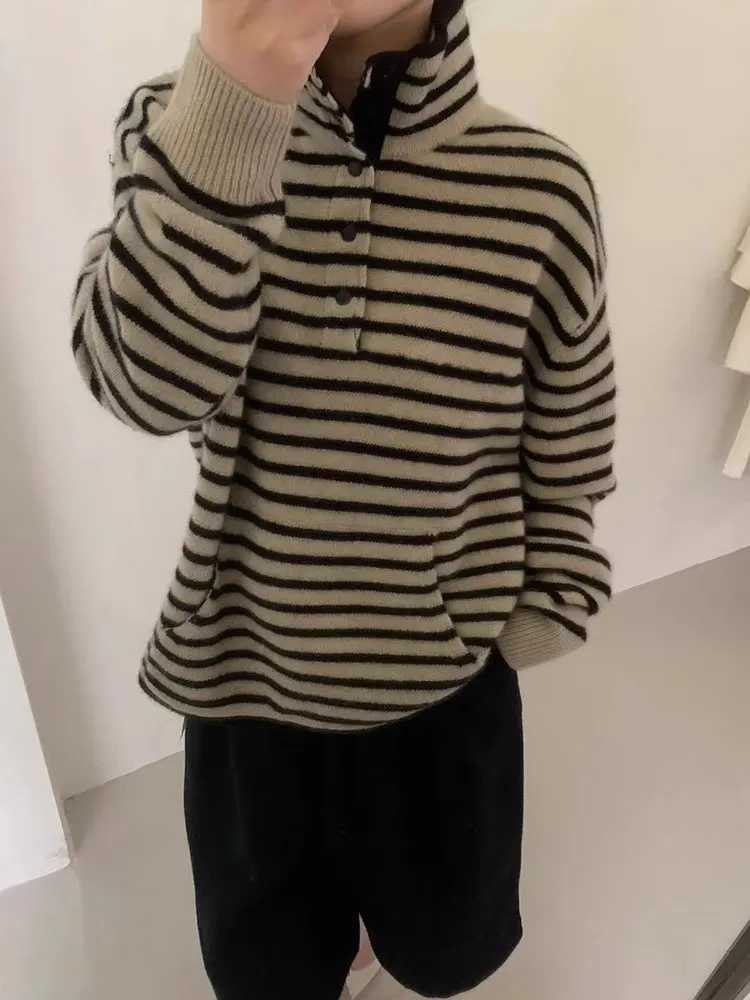 

Chic Anti-Aging Lightweight Casual Long Sve High Collar Patterned Base irt Commute New 2025 Versatile Top Women's Knitwear