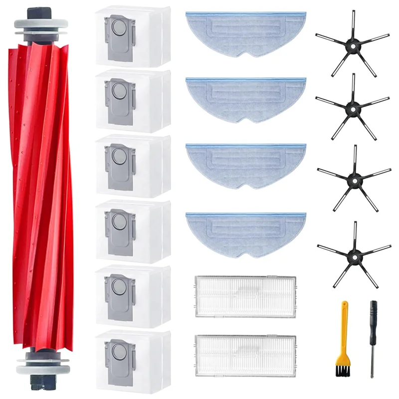 ABKR-For Roborock S7 Maxv Ultra/S7 Pro Ultra/S7 Max Ultra جهاز آلي لتنظيف الأتربة فرشاة جانبية رئيسية فلتر Hepa استبدال الملحقات