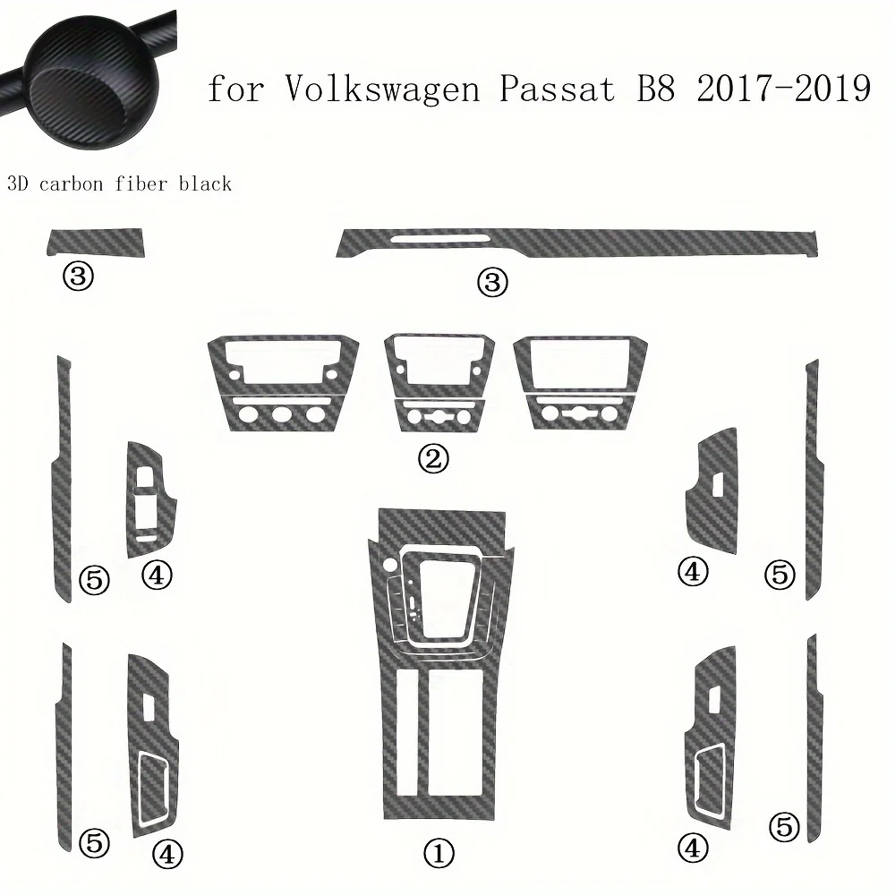 

Для Volkswagen VW Passat B8 2017 2018 2019 углеродное волокно салона автомобиля защитная пленка автомобильные наклейки центральная консоль Gear Dashboard