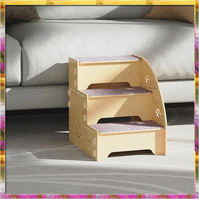 

【AB07 Price 】Pet Ladder, Elderly Cat And Dog Bed Ladder, Sofa Ladder, Dog Steps Wooden Teddy Cat Stairs