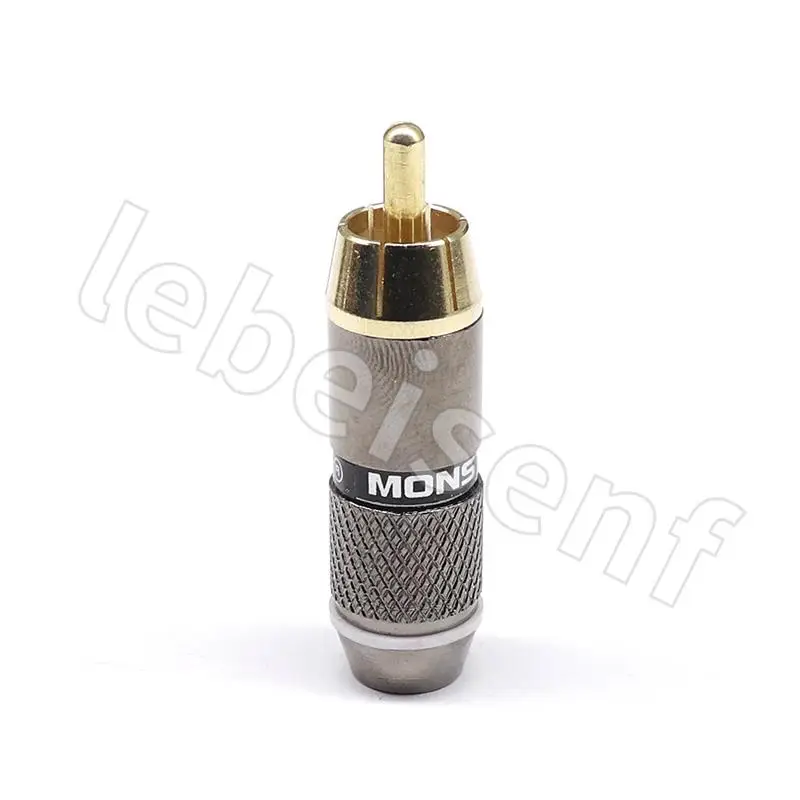 16 sztuk/8pairs Monster miedziane złote złącze męskie RCA Lotus lutowane wtyczki RCA okablowanie męskie audio i wideo rozszerzenie gniazdo