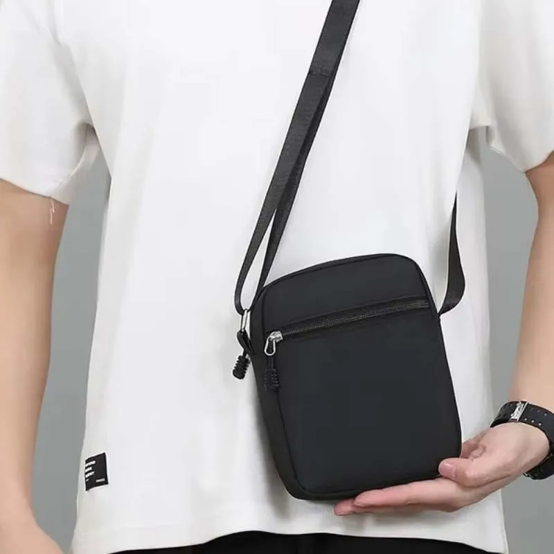 Student party Oxford Shoulder Bag Durable Mini Black Mobile Phone Bag Waist Pack Men Commuter bag for work