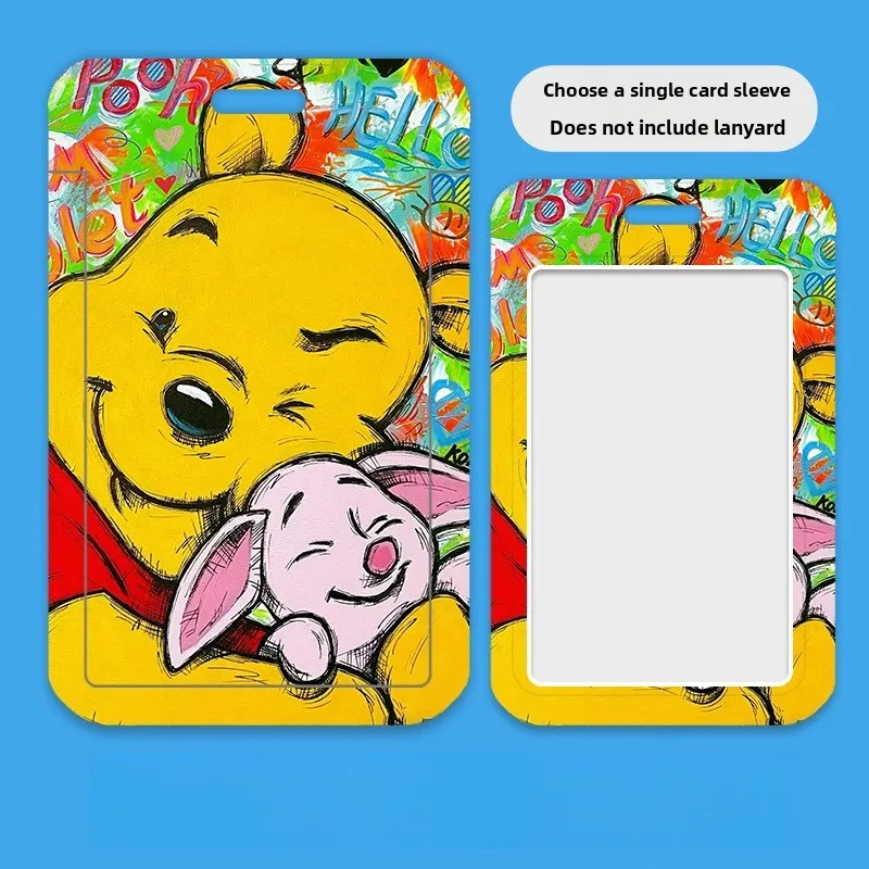 Disney Card Case for Student ID Meal Transport Company Cards with Mickey Mouse Winnie the Pooh Stitch Cartoon Doodle Design