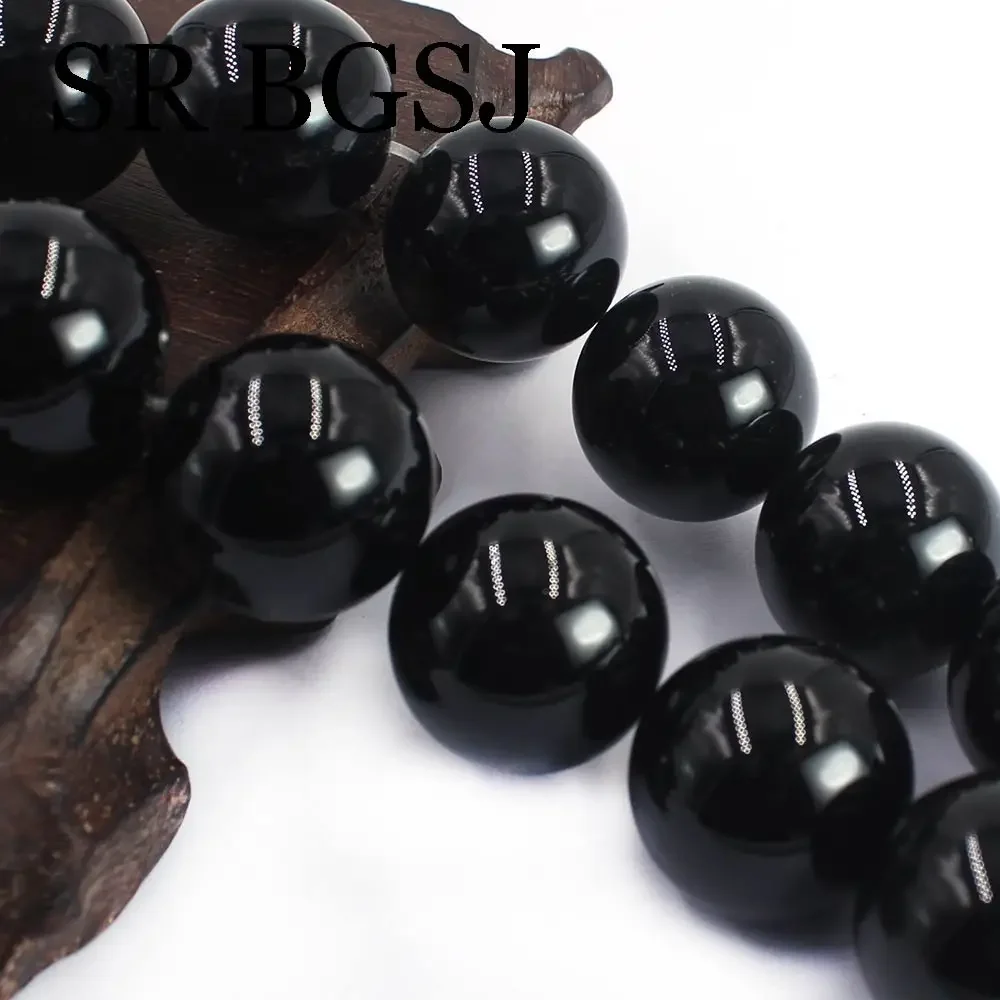 20mm Ball Round Natural Big Black Agat Onyx Loose Gems Stone DIY Beads 15\