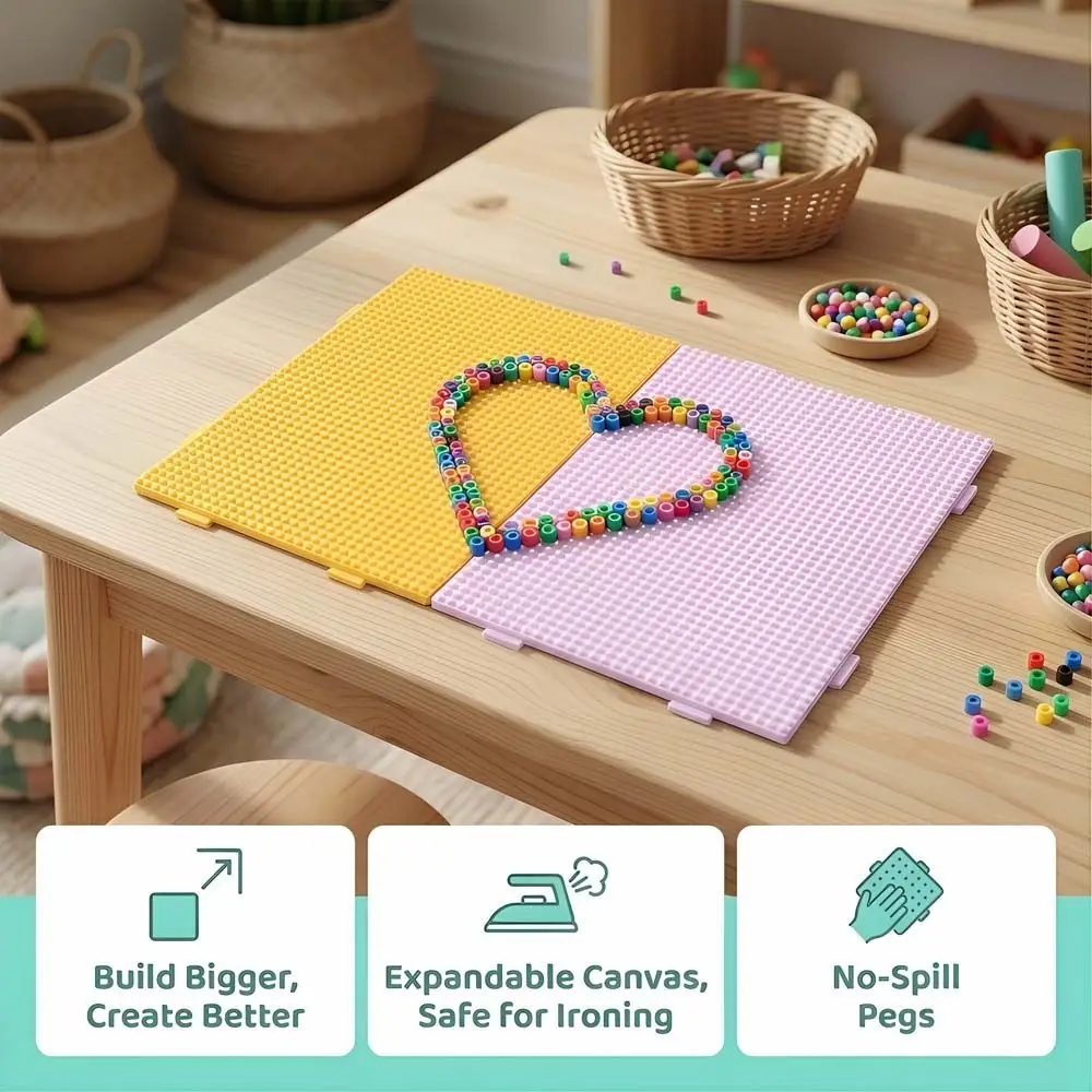 

2.6mm Beads Fuse Beads Pegboards Heat Resistant Lengthen Nails Perler Beads Boards DIY Reusable Melting Beads Boards